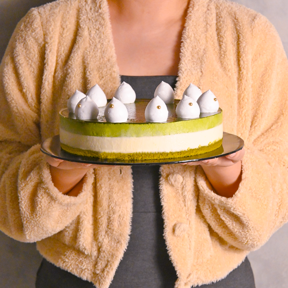 Matcha Cheese Mousse Cake - Cut in Sliced (10pcs)