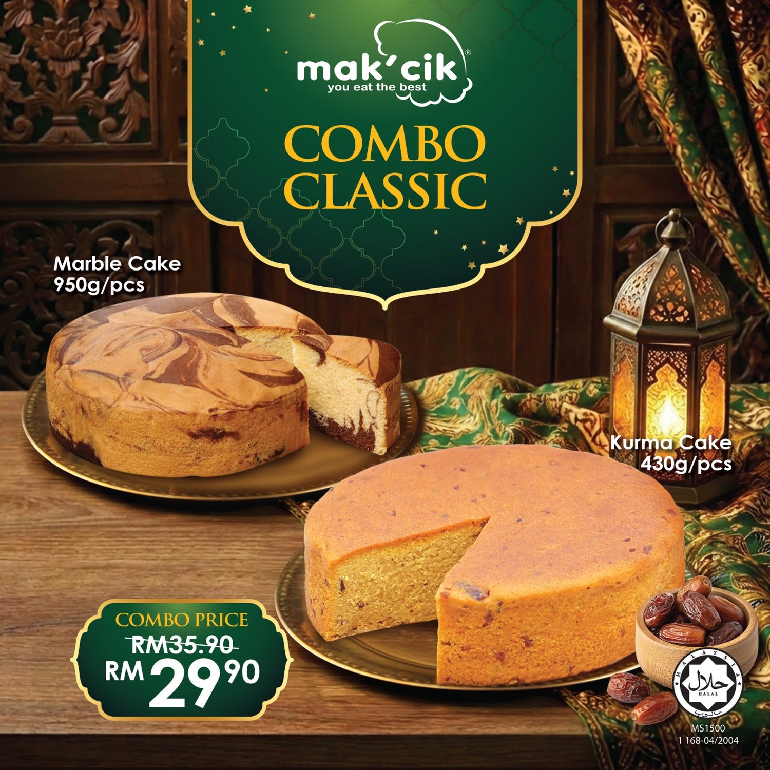 [RAYA & RAMADAN CAKE]  CLASSIC COMBO - KURMA CAKE & MARBLE CAKE